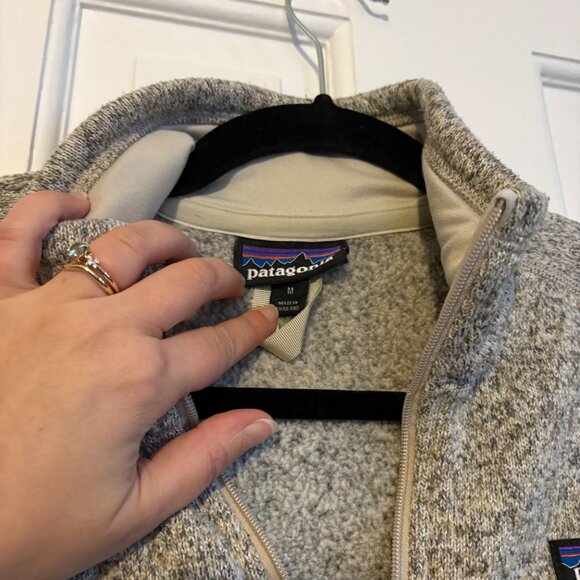 Patagonia Women's Better Sweater 1/4-Zip Fleece Birch White Grey - M - Picture 6 of 7